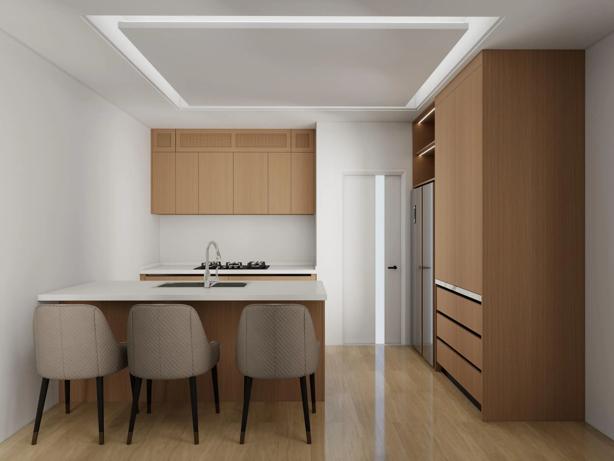 Conrad Residence kitchen 3D design concept, U2 drawing set, page 8.