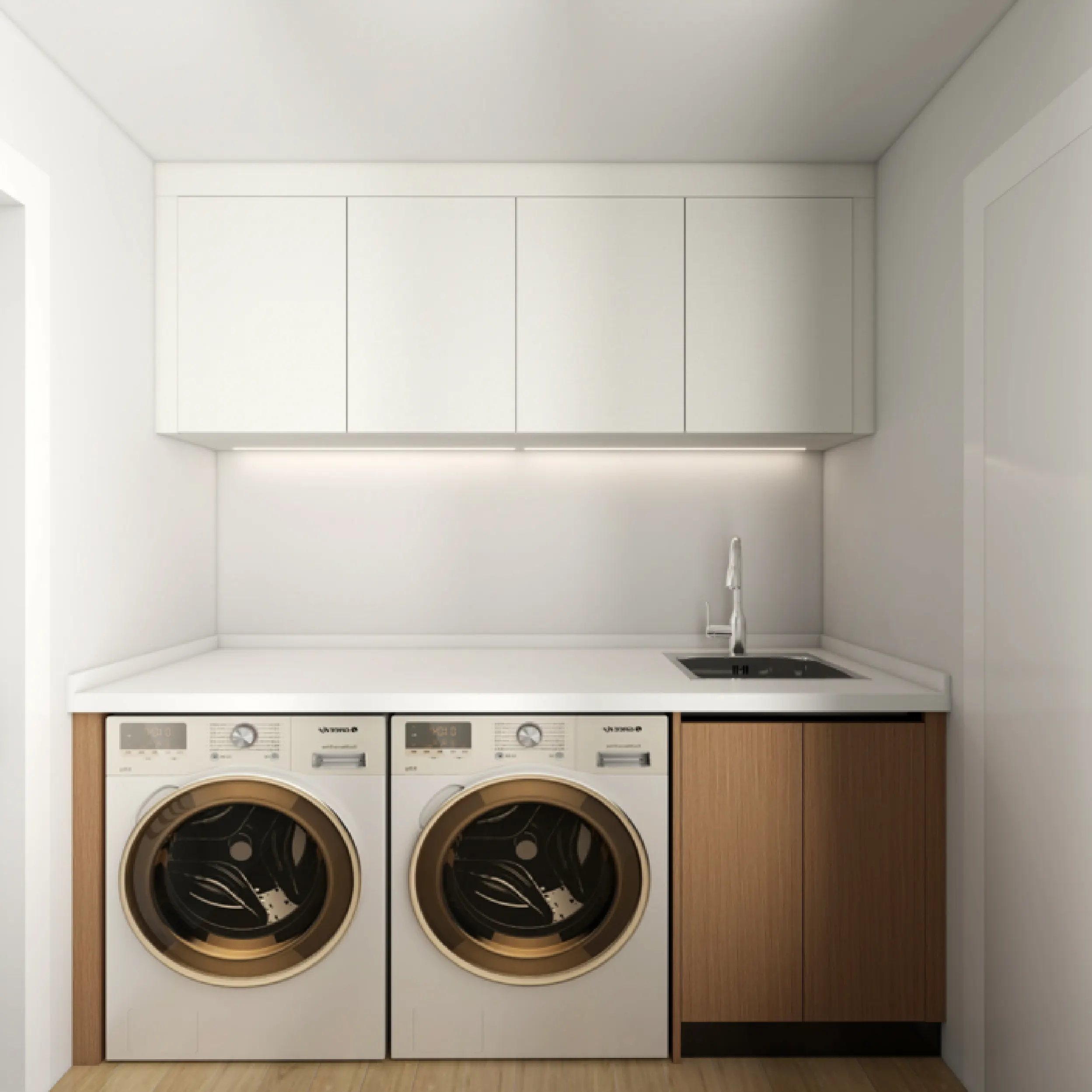 Conrad Residence laundry 3D design concept, U2 drawing set, page 14.