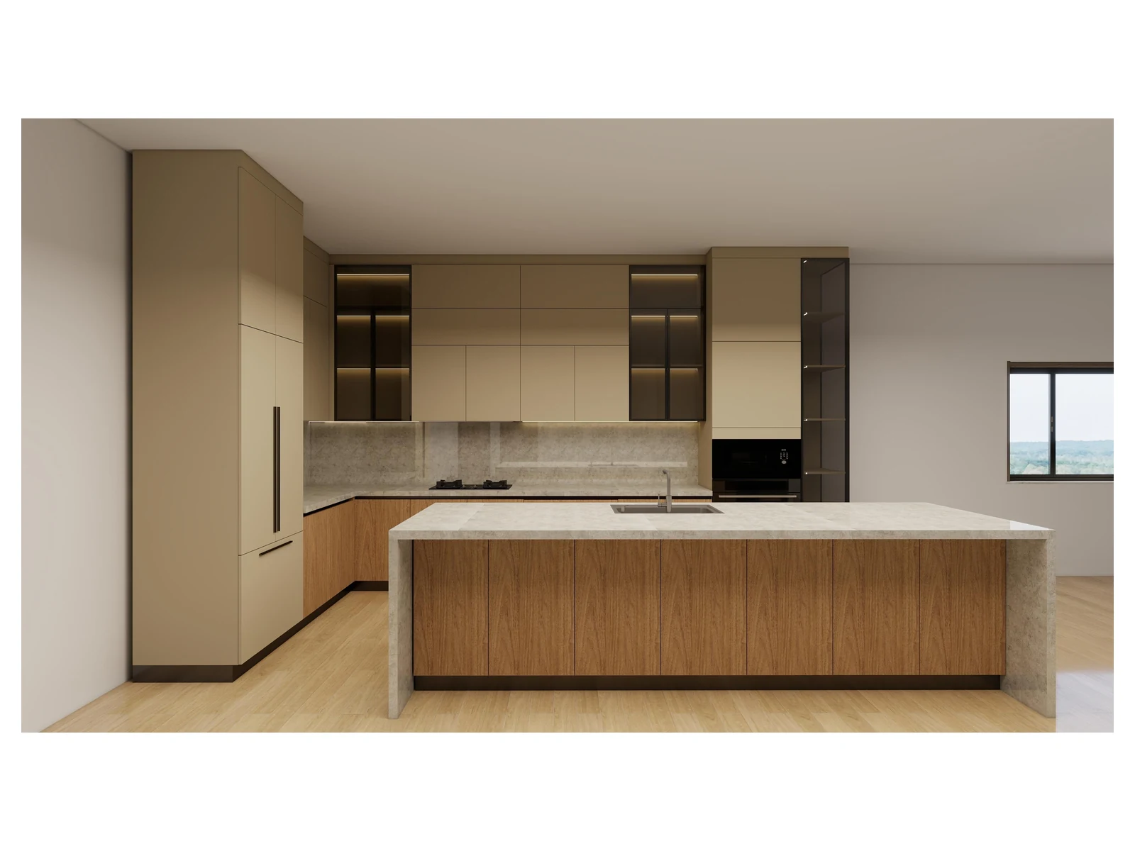 Kitchen 3D design rendering from the Miami project cabinetry design document